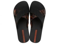 Klapki damskie Ipanema Sense Slide. Czarne klapki Ipanema, bez wzorów, z materiału, bez obcasa. Za 83.99 zł.