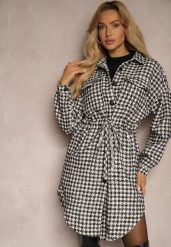Czarna Koszulowa Sukienka Szmizjerka w Kratkę Vichy z Kieszeniami i Paskiem Daislen. Czarne sukienki Renee, na co dzień, m, bez wzorów, eleganckie, bez kołnierzyka, bez ramiączek, kopertowe. W wyprzedaży za 119.99 zł.