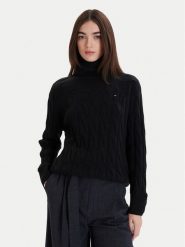 Tommy Hilfiger Golf WW0WW46791 Czarny Regular Fit. Czarne golfy TOMMY HILFIGER, xxs, bez wzorów, z wełny, bez ramiączek. Za 649.99 zł.