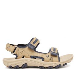 Sandały Merrell. Brązowe sandały Merrell, bez wzorów, sportowe, bez obcasa, bez zapięcia. Za 309.99 zł.