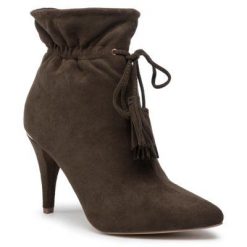 Jenny Fairy LS5082-04 Khaki. Brązowe botki Jenny Fairy, bez wzorów, z materiału, bez obcasa, bez zapięcia. Za 129.99 zł.