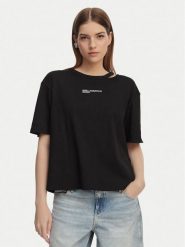 Karl Lagerfeld Jeans T-Shirt B2W17077 Czarny Regular Fit. Czarne t-shirty Karl Lagerfeld Jeans, xs, bez wzorów, z bawełny, bez kołnierzyka, bez ramiączek. Za 290.99 zł.