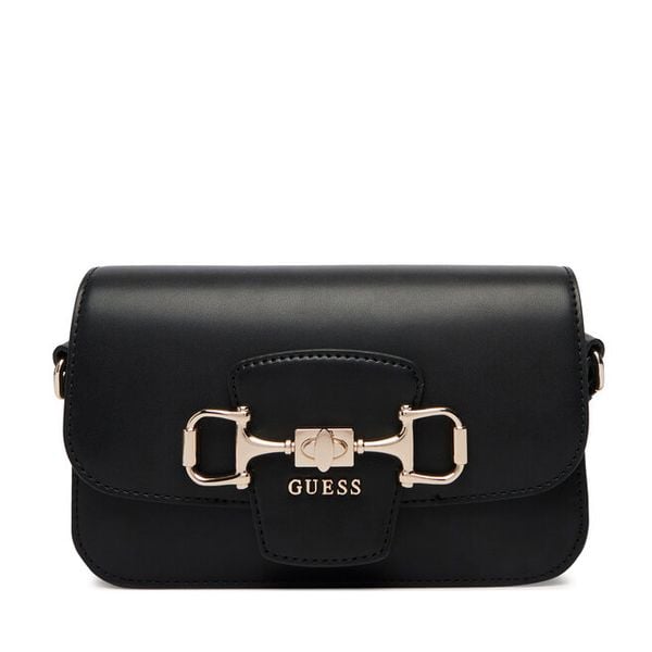 Torebka Guess. Czarne listonoszki Guess, z aplikacjami, bez dodatków. Za 478.99 zł.