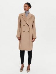 Weekend Max Mara Płaszcz wełniany Zum 2425016052 Brązowy Regular Fit. Brązowe płaszcze Weekend Max Mara, na zimę, bez wzorów, z wełny, bez kaptura. Za 3,099.00 zł.