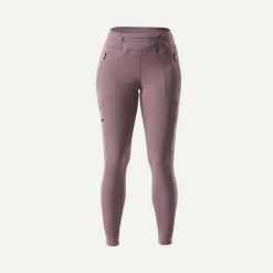 Legginsy trekkingowe damskie Forclaz Travel 500. Zielone legginsy SIMOND, l, bez wzorów, z elastanu. Za 149.99 zł.