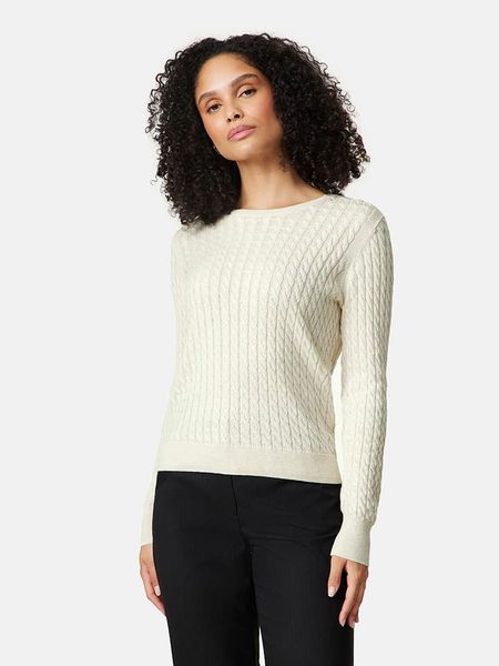 Gerry Weber Sweter w kolorze kremowym rozmiar: 48. Brązowe swetry Gerry Weber, bez wzorów, z bawełny, bez ramiączek. Za 161.73 zł.