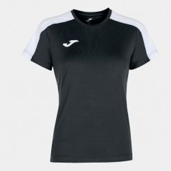 Koszulka do piłki nożnej damska Joma Academy III z krótkim rękawem. Białe bluzki Joma, xl, bez wzorów, sportowe, bez kołnierzyka, bez ramiączek. Za 53.99 zł.