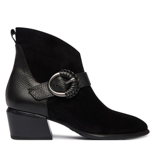 Botki Hispanitas. Czarne botki Hispanitas, bez wzorów, bez obcasa, na słupku, bez zapięcia. Za 729.99 zł.