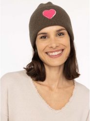 Zwillingsherz Czapka "Heart" w kolorze khaki rozmiar: onesize. Brązowe czapki Zwillingsherz, bez wzorów, z materiału. Za 86.99 zł.