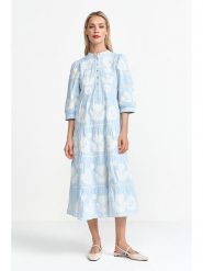 Rich & Royal Sukienka w kolorze błękitnym rozmiar: 38. Niebieskie sukienki Rich & Royal, bez wzorów, bez kołnierzyka, bez ramiączek, midi. Za 348.45 zł.