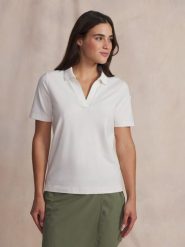 Damska koszulka polo TBS Ritta. Brązowe koszulki polo Tbs, na lato, s, bez wzorów, z bawełny, bez kołnierzyka, bez ramiączek. Za 254.60 zł.