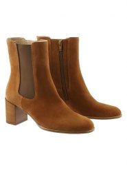 Högl Skórzane botki "Edna" w kolorze karmelowym rozmiar: 38. Brązowe botki Högl, bez wzorów, bez obcasa, bez zapięcia. Za 414.33 zł.