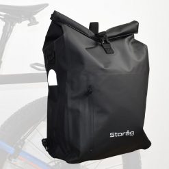25L 3-w-1 wodoodporna torba rowerowa/plecak, do montażu na bagażniku. Czarne torby na laptopa STORAG, bez wzorów, z materiału, na ramię, duże. Za 270.00 zł.