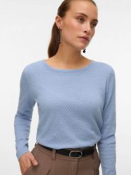 Vero Moda Sweter w kolorze błękitnym rozmiar: L. Niebieskie swetry Vero Moda, l, bez wzorów, z bawełny, bez ramiączek. Za 109.00 zł.