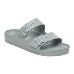 Klapki damskie Birkenstock Arizona Eva Pure Sage. Zielone klapki Birkenstock, bez wzorów, z materiału, bez obcasa. Za 351.00 zł.