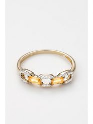 ATELIER DU DIAMANT Złoty pierścionek "Kalys" z diamentami rozmiar: 56. Żółte pierścionki ATELIER DU DIAMANT, z cytrynem, złote. Za 1,261.99 zł.