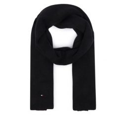 Szalik Tommy Hilfiger. Czarne szaliki TOMMY HILFIGER, bez wzorów. Za 289.99 zł.