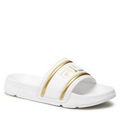 Klapki Fila. Białe klapki Fila, bez wzorów, bez obcasa. Za 69.99 zł.
