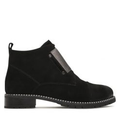 Botki Loretta Vitale. Czarne botki Loretta Vitale, bez wzorów, bez obcasa, na płaskiej podeszwie, bez zapięcia. Za 449.99 zł.