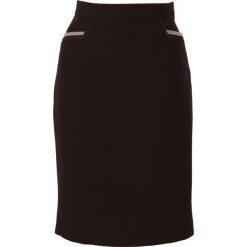 Ołówkowa spódnica ze wstawkami WIOSNA LATO. Czarne spódnice Moda Size Plus Iwanek, do pracy, na lato, plus size, bez wzorów, z bawełny, biznesowe, plus size, koszulowe. W wyprzedaży za 39.00 zł.
