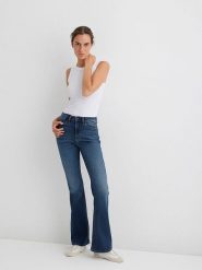 MAVI Dżinsy "Samara" - Flared fit - w kolorze granatowym rozmiar: W26/L34. Niebieskie jeansy Mavi, l, bez wzorów, z podwyższonym stanem. Za 189.95 zł.