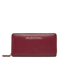 Duży Portfel Damski Valentino. Czerwone portfele Valentino, bez wzorów. Za 259.99 zł.