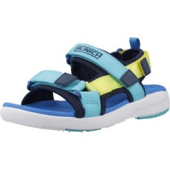 Sandały MUNICH MINI YOYO 03 Niebieski. Niebieskie sandały munich, bez wzorów, z syntetyku, sportowe, bez obcasa, bez zapięcia. Za 190.99 zł.