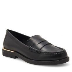 Lordsy Gino Rossi. Czarne lordsy Gino Rossi, bez wzorów, bez obcasa, bez zapięcia. Za 149.99 zł.
