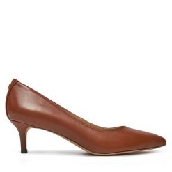 Szpilki LAUREN RALPH LAUREN. Brązowe szpilki Lauren Ralph Lauren, bez wzorów, bez obcasa, na szpilce, bez zapięcia. Za 519.99 zł.