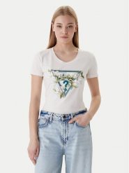 Guess T-Shirt W6RI35 J1314 Écru Slim Fit. T-shirty Guess, xs, z aplikacjami, z bawełny, bez kołnierzyka, bez ramiączek. Za 199.99 zł.