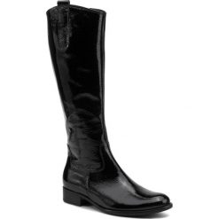 Kozaki GABOR - 91.648.97 Schwarz. Czarne kozaki Gabor, z materiału, bez obcasa, na obcasie, bez zapięcia. W wyprzedaży za 429.00 zł.