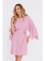 Made of emotion Sukienka w kolorze jasnoróżowym rozmiar: S. Różowe sukienki Made Of Emotion, s, bez wzorów, z tkaniny, bez kołnierzyka, bez ramiączek, mini. Za 244.99 zł.