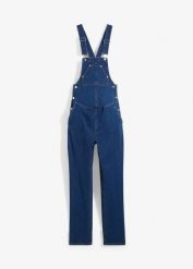 Dżinsy ciążowe ogrodniczki z regulowanym obwodem na wys. brzucha, Straight Leg. Niebieskie jeansy bonprix, bez wzorów. Za 219.99 zł.