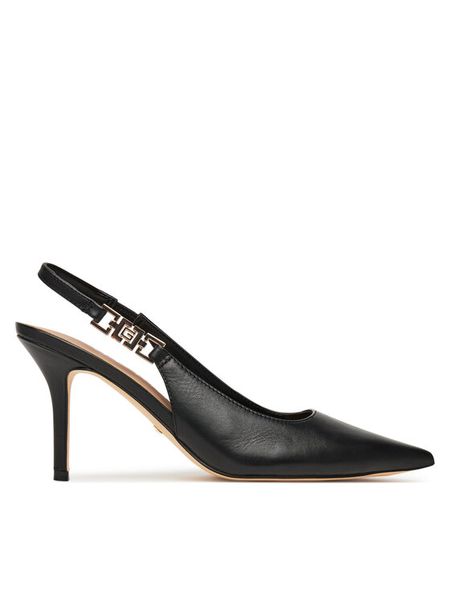 Guess Szpilki FLTNS4 LEA05 Czarny. Czarne szpilki Guess, z aplikacjami, ze skóry, bez obcasa, na szpilce, bez zapięcia. Za 389.99 zł.