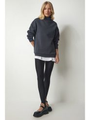 Happiness Istanbul Bluza w kolorze antracytowym rozmiar: 36. Czarne bluzy Happiness Istanbul, bez wzorów, bez kaptura. Za 86.99 zł.