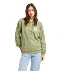 Bluza z kapturem damska SURF STOKED TERRY VINT. Zielone bluzy Roxy, m, bez wzorów, z bawełny, z kapturem. Za 239.99 zł.