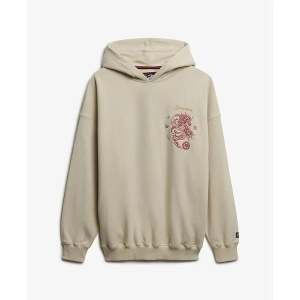 Damska bluza oversize z kapturem Superdry Tokyo Narrative. Brązowe bluzy Superdry, l, bez wzorów, prążkowane, z kapturem. Za 267.00 zł.