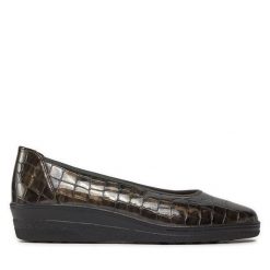 Baleriny Gabor. Brązowe baleriny Gabor, bez wzorów, bez obcasa. Za 359.99 zł.