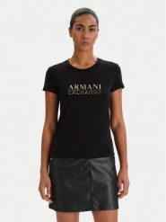 Armani Exchange T-Shirt XW001837 AF16294 UC001 Czarny Slim Fit. Czarne t-shirty Armani Exchange, l, bez wzorów, z bawełny, bez kołnierzyka, bez ramiączek. Za 299.99 zł.