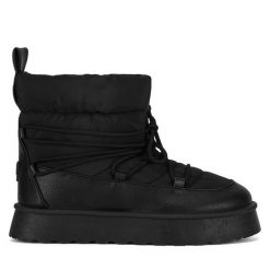 Botki MEXX. Czarne botki Mexx, bez wzorów, bez obcasa, na płaskiej podeszwie, bez zapięcia. Za 359.99 zł.