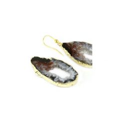 Earrings Plastry Geody Agatu Złoto. Żółte kolczyki Brazi druse jewelry, złote. Za 160.00 zł.