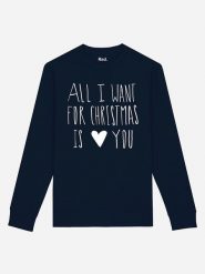 WOOOP Bluza "All I want for Christmas is You" w kolorze granatowym rozmiar: S. Niebieskie bluzy Wooop, s, bez wzorów, bez kaptura. Za 87.81 zł.