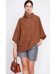 ASSUILI Sweter w kolorze brązowym rozmiar: 40. Brązowe swetry Assuili, bez wzorów, ze splotem, bez ramiączek. Za 144.24 zł.