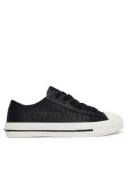 Guess Trampki FLTC3Y FAL12 Czarny. Czarne trampki Guess, z aplikacjami, z materiału, bez zapięcia. Za 364.99 zł.