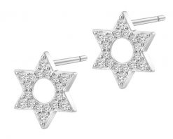 Kolczyki srebrne z diamentami laboratoryjnymi - gwiazdy - 0,24 ct. Szare kolczyki Apart, z diamentem, srebrne. Za 919.00 zł.
