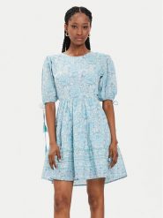 Pepe Jeans Sukienka letnia Margot PL953478 Niebieski Regular Fit. Niebieskie sukienki Pepe Jeans, na lato, xl, bez wzorów, z bawełny, bez kołnierzyka, bez ramiączek. Za 419.99 zł.