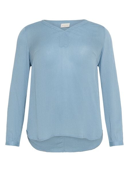 KAFFE curve Bluzka w kolorze błękitnym rozmiar: 48. Niebieskie bluzki KAFFE curve, s, bez wzorów, z wiskozy, klasyczne, bez kołnierzyka, bez ramiączek. Za 60.73 zł.