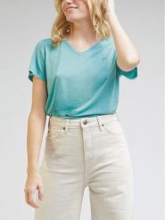 Lee T-Shirt L41JEN41 112330436 Turkusowy Regular Fit. Niebieskie t-shirty Lee, l, bez wzorów, z lyocellu, bez kołnierzyka, bez ramiączek. Za 59.99 zł.