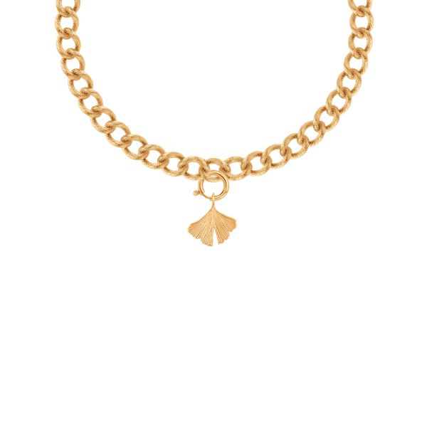 Naszyjnik Łańcuch No.4 z zawieszką Ginko. Żółte naszyjniki Lilou, pozłacane. Za 484.00 zł.