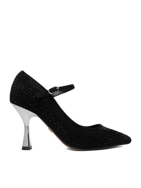 Nine West Szpilki CEO-LP90858-296 Czarny. Czarne szpilki Nine West, bez wzorów, z materiału, bez obcasa, na szpilce, bez zapięcia. Za 249.99 zł.